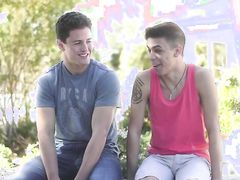 Two guys wanted sex, but they very shy to talk about it during unplanned meeting on the nature, but when they came home their anal sex wishes come true